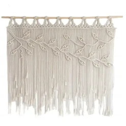 Macrame Window Curtain Wall Hanging Woven Tapestry Bedroom Kitchen Leaf Shape Living Room Curtains Wall Decor