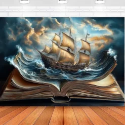 Magic Book Pirate Hanging Tapestry Wall Art Large Tapestry Mural Decor Photograph Backdrop Blanket Curtain Home Bedroom Living Room Decoration