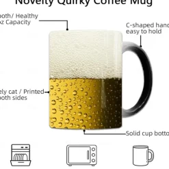 Magic Coffee Mug Oktoberfest Gift- Beer Magic Mug Festival Cup Add Hot Liquid and Beer Magic Mug Appears - 12oz Funny Ceramic Mug