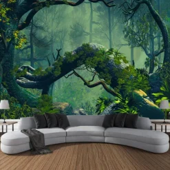 Magic Forest Landscape Wall Tapestry Art Decor Photograph Backdrop Blanket Curtain Hanging Home Bedroom Living Room Decoration