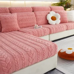 Magic Sofa Cover Stretch Jacquard Velvet Sofa Seat Couch Cushion Slipcovers, Anti-Slip Furniture Protector for Sectional 1/2/3/4 Seat Cover,L Shape Sofa Covers, Chaise Lounge Sofa Slipcover