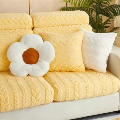 Magic Sofa Cover Stretch Jacquard Velvet Sofa Seat Couch Cushion Slipcovers, Anti-Slip Furniture Protector for Sectional 1/2/3/4 Seat Cover,L Shape Sofa Covers, Chaise Lounge Sofa Slipcover