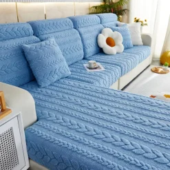 Magic Sofa Cover Stretch Jacquard Velvet Sofa Seat Couch Cushion Slipcovers, Anti-Slip Furniture Protector for Sectional 1/2/3/4 Seat Cover,L Shape Sofa Covers, Chaise Lounge Sofa Slipcover