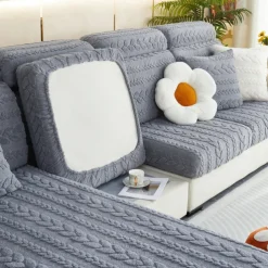 Magic Sofa Cover Stretch Jacquard Velvet Sofa Seat Couch Cushion Slipcovers, Anti-Slip Furniture Protector for Sectional 1/2/3/4 Seat Cover,L Shape Sofa Covers, Chaise Lounge Sofa Slipcover