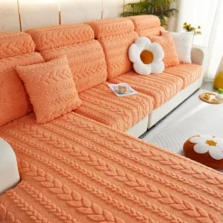 Magic Sofa Cover Stretch Jacquard Velvet Sofa Seat Couch Cushion Slipcovers, Anti-Slip Furniture Protector for Sectional 1/2/3/4 Seat Cover,L Shape Sofa Covers, Chaise Lounge Sofa Slipcover