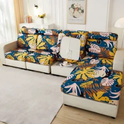Magic Sofa Cover Stretch Sofa Seat Couch Cushion Slipcovers Vintage Style, Anti-Slip Furniture Protector for Sectional 1/2/3/4 Seat Cover,L Shape Sofa Covers, Chaise Lounge Sofa Slipcover