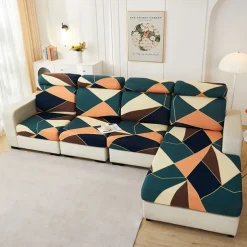 Magic Sofa Cover Stretch Sofa Seat Couch Cushion Slipcovers Vintage Style, Anti-Slip Furniture Protector for Sectional 1/2/3/4 Seat Cover,L Shape Sofa Covers, Chaise Lounge Sofa Slipcover