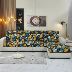 Magic Sofa Cover Stretch Sofa Seat Couch Cushion Slipcovers Vintage Style, Anti-Slip Furniture Protector for Sectional 1/2/3/4 Seat Cover,L Shape Sofa Covers, Chaise Lounge Sofa Slipcover