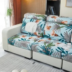 Magic Sofa Cover Stretch Sofa Seat Couch Cushion Slipcovers Vintage Style, Anti-Slip Furniture Protector for Sectional 1/2/3/4 Seat Cover,L Shape Sofa Covers, Chaise Lounge Sofa Slipcover