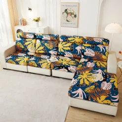 Magic Sofa Cover Stretch Sofa Seat Couch Cushion Slipcovers Vintage Style, Anti-Slip Furniture Protector for Sectional 1/2/3/4 Seat Cover,L Shape Sofa Covers, Chaise Lounge Sofa Slipcover