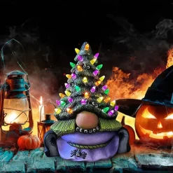 Magic Witch Gnome Tree Halloween Ghost Outdoor Light Festival Dress Up Skeleton Horror Hanging Glowing Halloween Party Decor