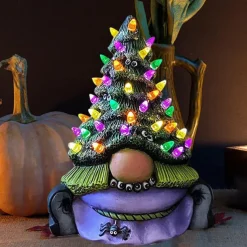 Magic Witch Gnome Tree Halloween Ghost Outdoor Light Festival Dress Up Skeleton Horror Hanging Glowing Halloween Party Decor