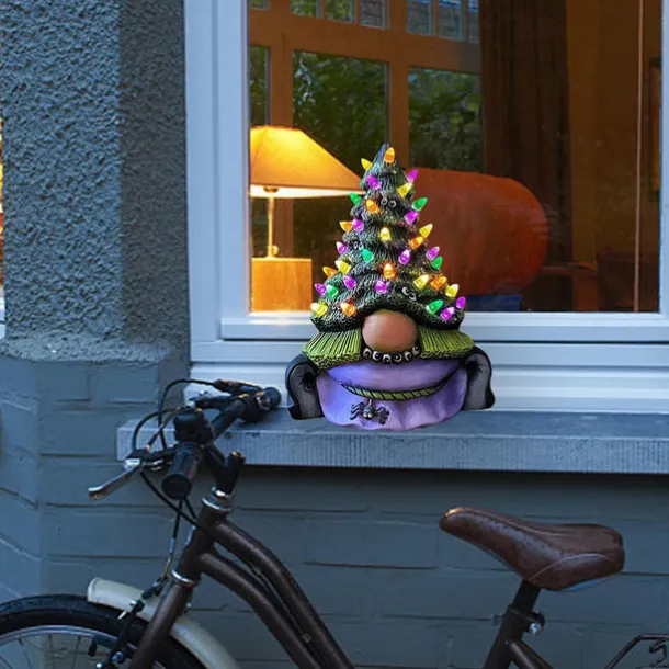 Magic Witch Gnome Tree Halloween Ghost Outdoor Light Festival Dress Up Skeleton Horror Hanging Glowing Halloween Party Decor