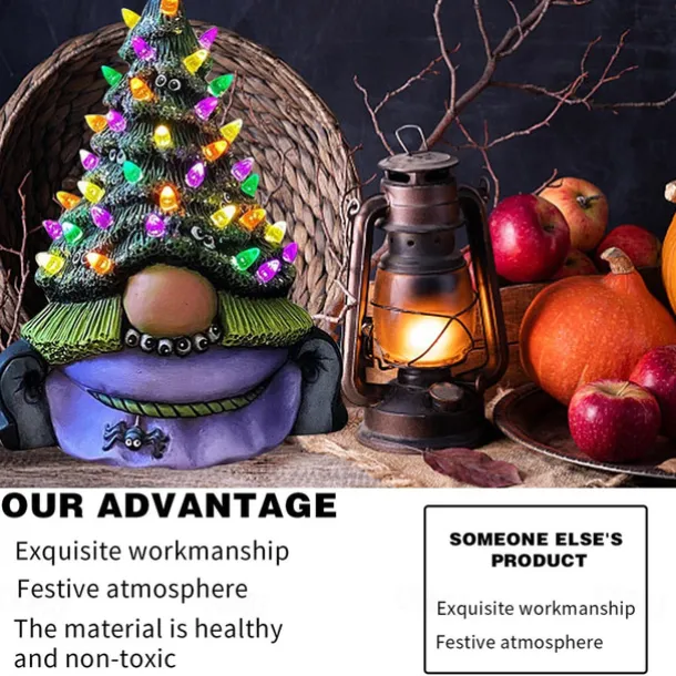 Magic Witch Gnome Tree Halloween Ghost Outdoor Light Festival Dress Up Skeleton Horror Hanging Glowing Halloween Party Decor