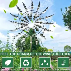 Magical Metal Garden Windmill,Kinetic Wind Spinners,Wind Sculpture for Yard 3D Outdoor Wind Kinetic Sculpture Move with The Wind - Metal Wind Spinners Suitable for Garden Terrace Lawn Yard
