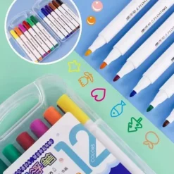 Magical Water Painting Pen, 12 Colors Magic Floating Ink Pen Kit Set, Erasing Whiteboard Markers, Doodle Water Pens Great Idea For Kids Boys Girls Adults