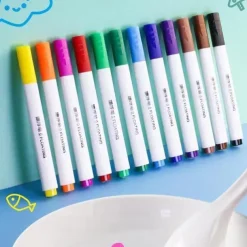 Magical Water Painting Pen, 12 Colors Magic Floating Ink Pen Kit Set, Erasing Whiteboard Markers, Doodle Water Pens Great Idea For Kids Boys Girls Adults