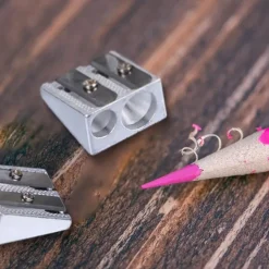 Magnesium Pencil Sharpener Survival, Hand Held Pencil Sharpener 2-Hole Pencil Sharpener Magnesium Alloy Wedge Profile