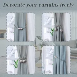 Magnetic Curtain Tie Backs Window Gold Curtain Tiebacks Buckles Holdbacks Clip for Home Bedroom Office Decorative Curtain 1 PCS
