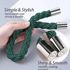 Magnetic Curtain Tie Backs Window,Pearl Beaded Tieback Curtain Holdbacks,Buckles Clip for Home Bedroom Office Decorative Curtain