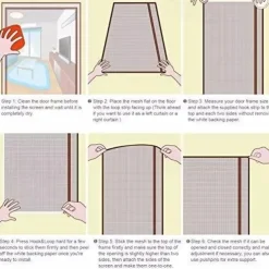 Magnetic Fly Insect Screen Door,Anti-Tearing Reinforced Fiberglass Insect Fly with Self Sealing Magnets,Anti Mosquito Fly Curtain Door Screens