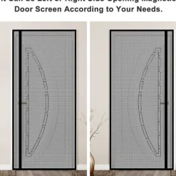 Magnetic Fly Insect Screen Door,Anti-Tearing Reinforced Fiberglass Insect Fly with Self Sealing Magnets,Anti Mosquito Fly Curtain Door Screens