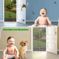 Magnetic Fly Screen Door,Heavy Duty Bug Curtain Full Frame, Keep Bugs Out Lets Fresh Air in Without Drilling