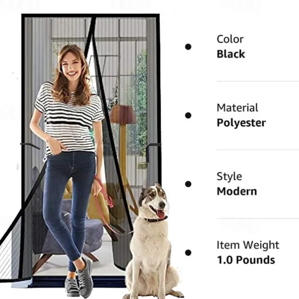 Magnetic Screen Door, Fly Insect Screen Door Magnetic Mesh Retractable Door Curtain, Keeps Mosquitoes Insects Bugs Out for Door