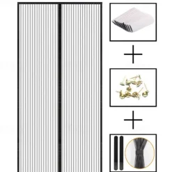 Magnetic Screen Door, Heavy Duty Door Screen Magnetic Closure Keep Bugs Out, Pet & Kid Friendly, Hands Free Door Screen