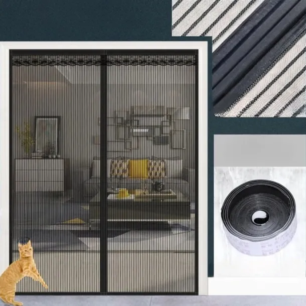 Magnetic Screen Door Mesh Fly Screen Door, Self Seal, Pet and Child Friendly, with Heavy Duty Mesh Curtain for Single Patio Sliding Door