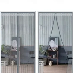 Magnetic Screen Door Mesh Fly Screen Door, Self Seal, Pet and Child Friendly, with Heavy Duty Mesh Curtain for Single Patio Sliding Door