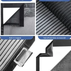 Magnetic Screen Door Portable, Fly or Bug Screen Magnetic, Mesh Screen Door For Sliding Door,Garage,Patio,Kitchen,Living,Window Room,Bedroom,Bar,Pet and Kid Easy Entry