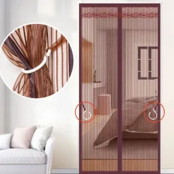 Magnetic Screen Door Portable, Fly Or Bug Screen Magnetic, Doorway For Sliding Door,Garage,Patio,Kitchen,Living,Window Room,Bedroom,Bar,Pet and Kid Easy Entry