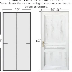 Magnetic Screen Door Portable, Fly Or Bug Screen Magnetic, Doorway Mosquito Net For Sliding Door,Garage,Patio,Kitchen,Living,Window Room,Bedroom,Bar,Pet and Kid Easy Entry