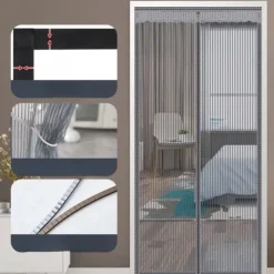 Magnetic Screen Door Portable, Mesh Screen Door Fly or Bug Screen Magnetic, Doorway For Sliding Door,Garage,Patio,Kitchen,Living,Window Room,Bedroom,Bar,Pet and Kid Easy Entry