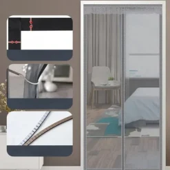 Magnetic Screen Door Portable, Mesh Screen Door Fly or Bug Screen Magnetic, Doorway For Sliding Door,Garage,Patio,Kitchen,Living,Window Room,Bedroom,Bar,Pet and Kid Easy Entry