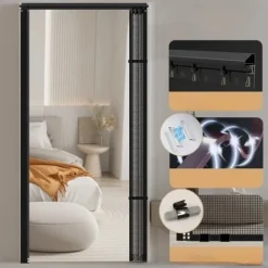 Magnetic Screen Door Portable, Fly Or Bug Screen Magnetic, Doorway For Sliding Door,Garage,Patio,Kitchen,Living,Window Room,Bedroom,Bar,Pet and Kid Easy Entry