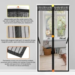 Magnetic Screen Door Portable, Fly Or Bug Screen Magnetic, Doorway For Sliding Door,Garage,Patio,Kitchen,Living,Window Room,Bedroom,Bar,Pet and Kid Easy Entry