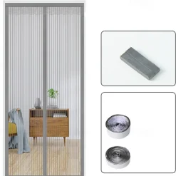 Magnetic Screen Door，Mosquito Net, Fly Insect Door Screen Magnetic Closure, Magnetic Door Screen Mesh Mosquito Protection for Convenient Entry, Keep Bugs Out Black