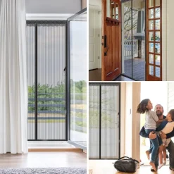 Magnetic Screen Door，Mosquito Net, Fly Insect Door Screen Magnetic Closure, Magnetic Door Screen Mesh Mosquito Protection for Convenient Entry, Keep Bugs Out Black