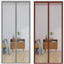 Magnetic Screen Door，Mosquito Net, Fly Insect Door Screen Magnetic Closure, Magnetic Door Screen Mesh Mosquito Protection for Convenient Entry, Keep Bugs Out Black