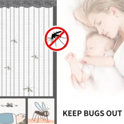 Magnetic Screen Door，Mosquito Net, Fly Insect Door Screen Magnetic Closure, Magnetic Door Screen Mesh Mosquito Protection for Convenient Entry, Keep Bugs Out Black