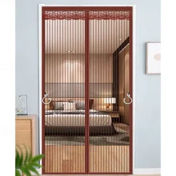 Magnetic Screen Door，Mosquito Net, Fly Insect Door Screen Magnetic Closure, Magnetic Door Screen Mesh Mosquito Protection for Convenient Entry, Keep Bugs Out Black