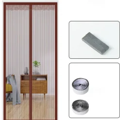 Magnetic Screen Door，Mosquito Net, Fly Insect Door Screen Magnetic Closure, Magnetic Door Screen Mesh Mosquito Protection for Convenient Entry, Keep Bugs Out Black