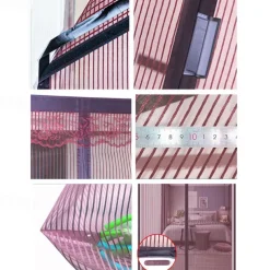 Magnetic Screen Door，Mosquito Net, Fly Insect Door Screen Magnetic Closure, Magnetic Door Screen Mesh Mosquito Protection for Convenient Entry, Keep Bugs Out Black