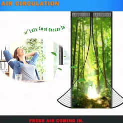 Magnetic Screen Doors with Magnets for Doors, Fiberglass Mesh Curtain, Automatic Closing Quiet for Patio, Deck, Porch, Balcony, Glass, Garage and Even Sliding Doors