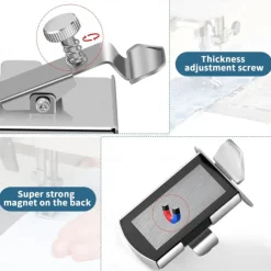 Magnetic Seam Guide for Sewing Machine Magnetic Sewing Guide with Clip Multifunctional Ruler Hemmer Guide Seam Guide Hem Guide for Walking Foot Sewing Machine Sewing Supplies Accessories