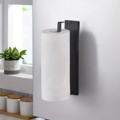 Magnetic Wrought Iron Paper Towel Holder – Punch-Free Kitchen Storage Rack for Refrigerator & RV, Fits Most Rolls, Plastic Wrap & Towels