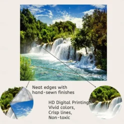 Magnificent Waterfall Hanging Tapestry Wall Art Large Tapestry Mural Decor Photograph Backdrop Blanket Curtain Home Bedroom Living Room Decoration