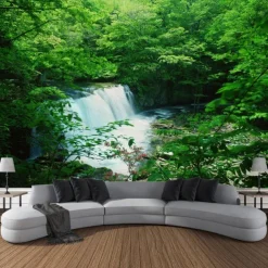 Magnificent Waterfall Hanging Tapestry Wall Art Large Tapestry Mural Decor Photograph Backdrop Blanket Curtain Home Bedroom Living Room Decoration